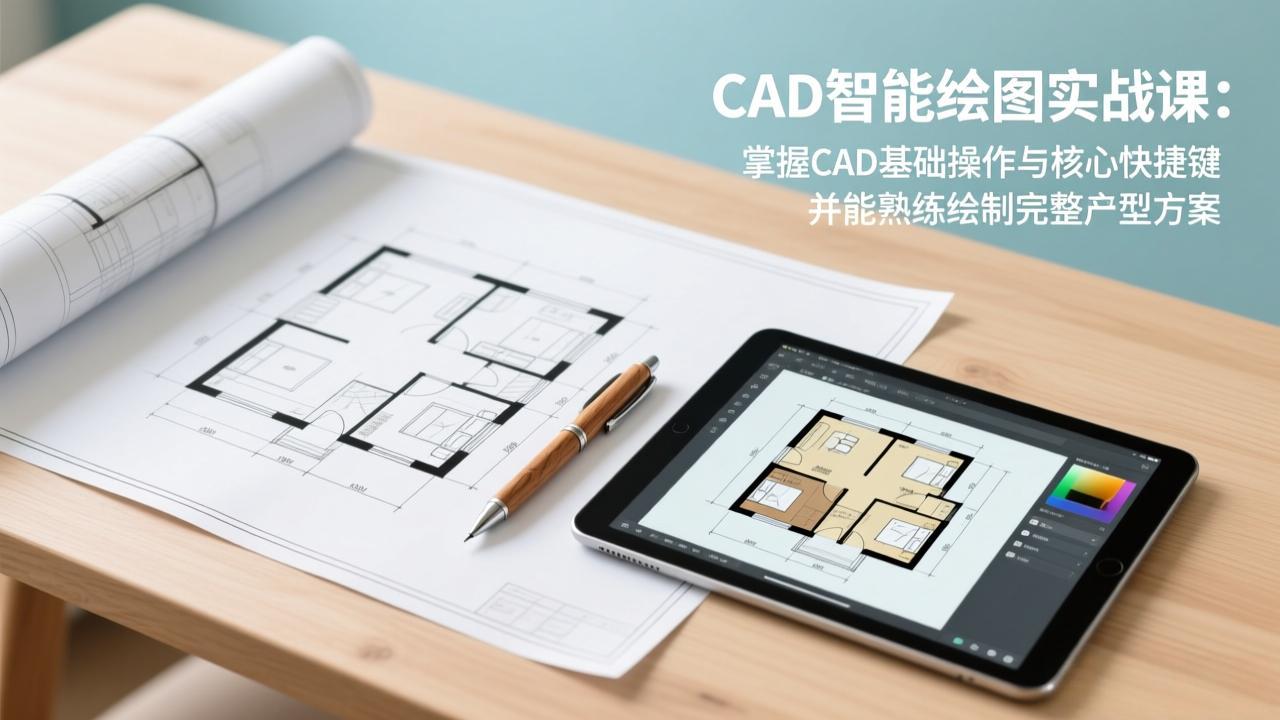 （17348期）CAD智能绘图实战课：掌握CAD基础操作与核心快捷键，并能熟练绘制完整户型方案